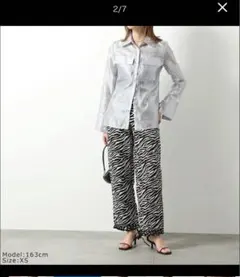 【試着のみ】GHOSPELL ゴスペル シャイニー シースルー シャツ シルバー