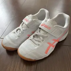 17cm 白 アシックス シューズ フットサル サッカー　キッズ asics