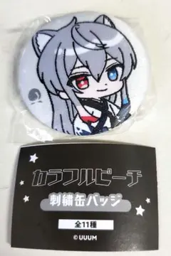 カラフルピーチ☆刺繍缶バッジ☆どぬくさん