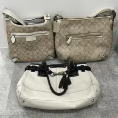 お得！コーチ3点セット レザーハンド・シグネチャーショルダーバッグ