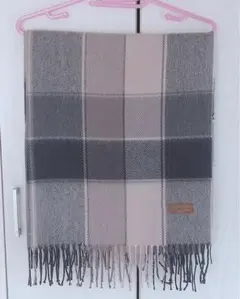 AnMILLE アンミール チェック柄マフラー ピンク グレー