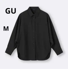新品未使用！！GUオーバーサイズ ブラック ボタンアップシャツMサイズ