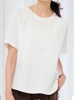 RANAN 半袖 Tシャツ オフホワイト 綿100% 接触冷感 UV対策のサムネイル