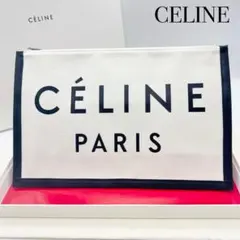 CELINE セリーヌ ロゴ キャンバス クラッチバッグ ポーチ レディース 