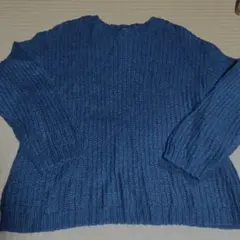ユニクロ 長袖ニット ブルー Lサイズ