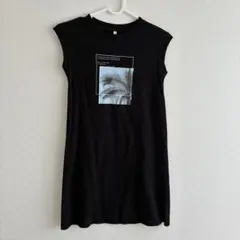 女児黒色 袖なし ノースリーブワンピースチュニック130㌢