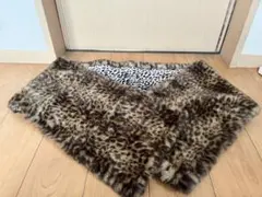 ヒョウ柄ファー マフラー