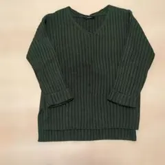 INGNI Vネックニット（M、グリーン）