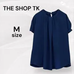 THE SHOP TK ネイビー 半袖シャツ M 紺 プルオーバー 半袖のサムネイル