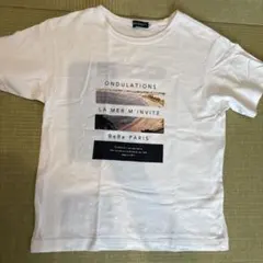 (美品) BeBe ホワイト グラフィックTシャツ