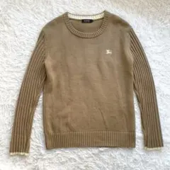 バーバリーブラックレーベル　ニット　ホースロゴ　セーター　ベージュ M