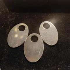 3枚セット⭐️プレミアム無地プレートオーバル ワッシャー アルケメ シルバー