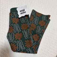 新品 mid mile キッズ リブパンツ 120cm 花柄 むくぞー