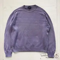 英国製LANDS’ END コットンニット L ラベンダー#767