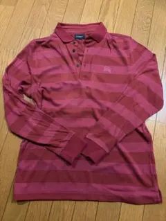 BURBERRY GOLF 長袖ポロシャツ レッド ボーダー