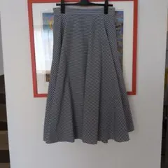 ユニクロ　ストライプ 　フレアロングスカート　Lサイズ
