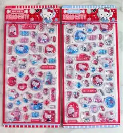 【正規品】サンリオ　キティー　ボンボンドロップシール　赤キラ　2枚セット