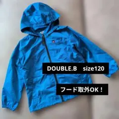 ダブルビー　ナイロンジャケット　120　ウインドブレーカー　男の子　ブルー