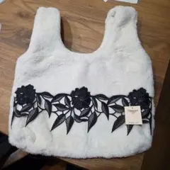 近沢レース店フラワー刺繍 ハンドバッグ