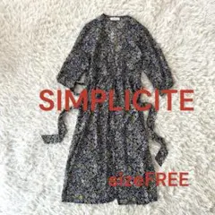 ♦︎ Rシンプリシテェ　花柄ガウンワンピース　ネイビー