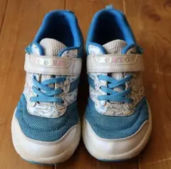 瞬足シュンソクスニーカー21.5cmEE女の子水色×白