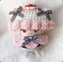 猫耳ニット帽 ポンチョ 編み物 にじぱぺっと ハンドメイド ちびぬい ぬい服