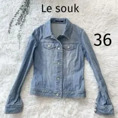 Le souk ルスーク ダメージ加工デニムジャケット Gジャン レディース S