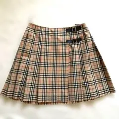 極美品✨バーバリーブルーレーベル ミニ　プリーツスカート　ノバチェック ベルト