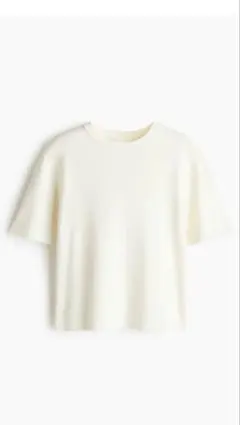今期H&M/ニットTシャツ/White/XS/新品未使用のサムネイル