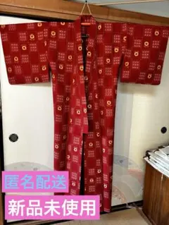 【最終値下げ】昭和レトロ 和装 着物 赤小紋 レディースのサムネイル