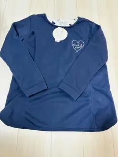 ネイビー 長袖マタニティ　パジャマ　部屋着　裏起毛　Lサイズ