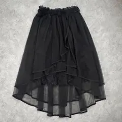 00s ダークコケット 地雷系 フリル レース チュールスカート 黒 シアー
