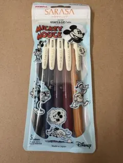 ZEBRA SARASA クリップ ビンテージカラー ミッキー ボールペン