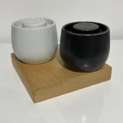 無印良品　蓋付き磁器　白黒2個セットのサムネイル