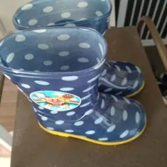 アンパンマンネイビー 水玉 長靴