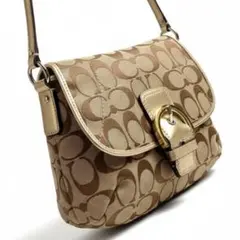【良品】✨COACH シグネチャー キャンバス×レザー ワンショルダーバッグ
