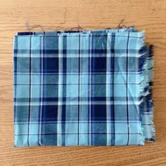 生地　2m 綿100% チェック　ブルー