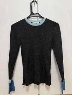AZUL BY MOUSSYのグリッターリブ長袖ニットトップス