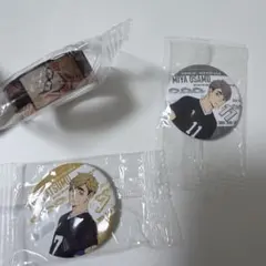 ハイキュー!! くら寿司 ビッくらポン 缶バッジ2点、マステセット