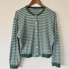 KENZO ボーダー　カーディガン　グリーンのサムネイル