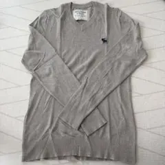 グレー Vネックニット 薄手　アバクロ　Abercrombie&Fitchのサムネイル