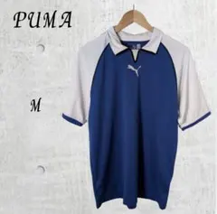 【PUMA】90s vintage 半袖ポロシャツ ブルー ホワイト メンズ Mのサムネイル