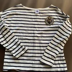 【プチバトー】ストライプ柄長袖カットソー 8ans/128cm