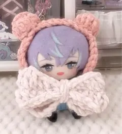 ぬい服 にじぱぺ にじぱぺっと 編み物 ポンチョ ケープ 10cm ピンク
