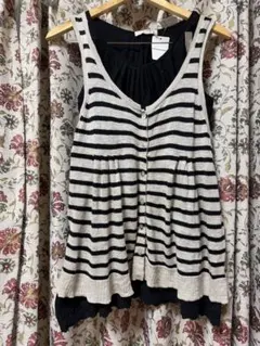 SM2 トップス2枚　スカラップレース　タンクトップ　ニットキャミ　ボーダー