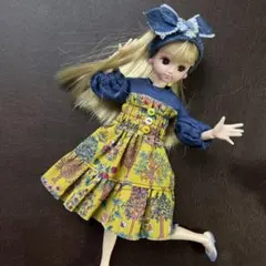 リカちゃん《22cmドール服》デニムワンピ+キャミワンピ+ヘアバンドセット