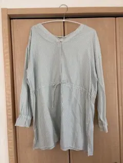 即購入ok SM2 水色と白のストライプ長袖シャツ