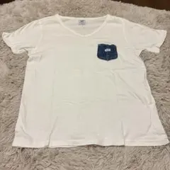Lee CIAOPANIC TYPY 別注 デニムポケット VネックTシャツ Mのサムネイル