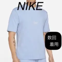 メンズL　NIKEワンポイント水色Tシャツ