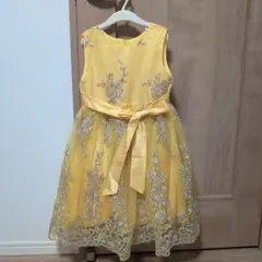 イエロー刺繍ドレス ノースリーブ プリンセス ベル